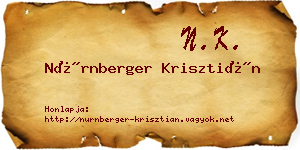 Nürnberger Krisztián névjegykártya